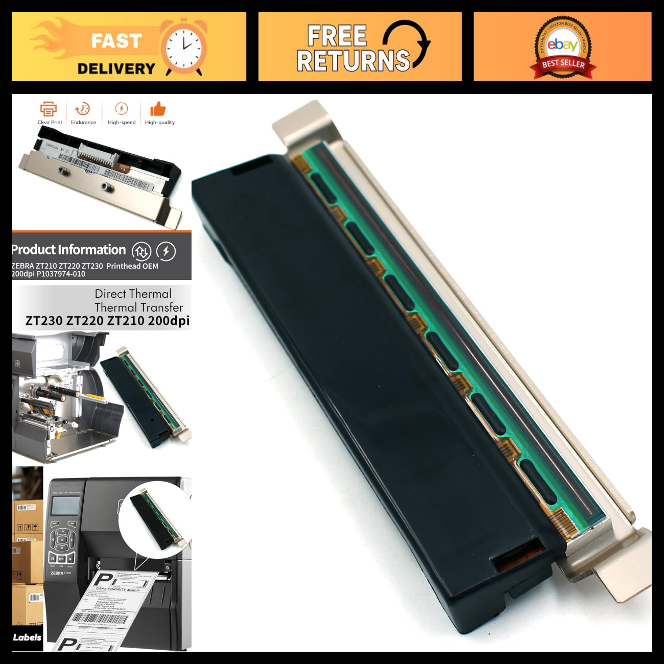 Printhead for Zebra ZT230 ZT220 ZT210 Thermal Printer | 203dpi High-Quality Repl