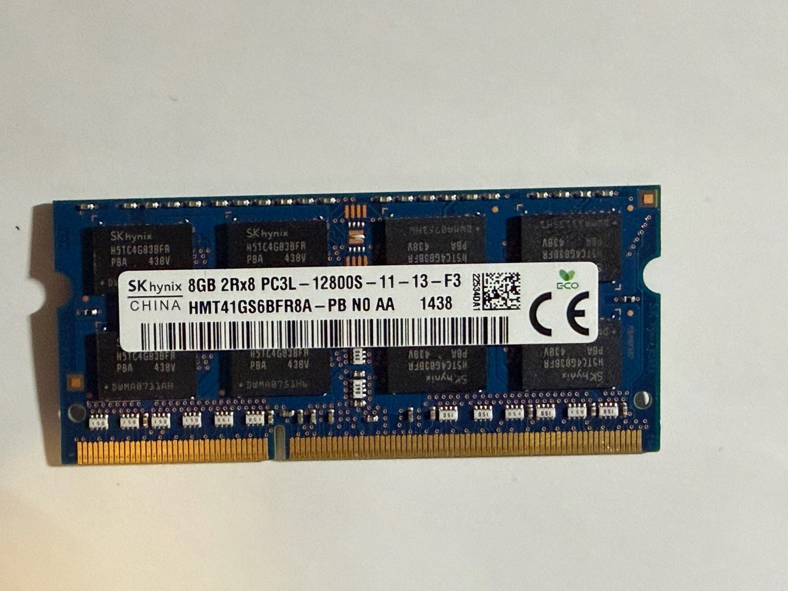 SK hynix 8GB 2Rx8 PC3L 12800s Laptop RAM HMT41GS6BFR8A-PB