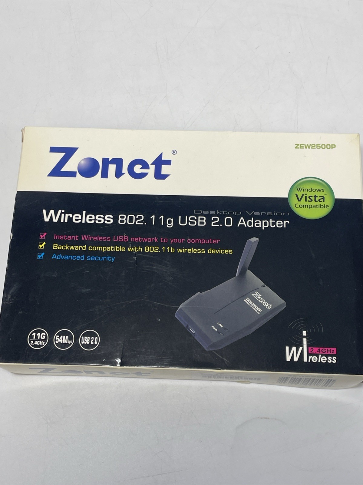Zonet ZEW2500P Wireless Adapter 802.11b/G MINI USB / USB 2.0 54Mbps New Windows