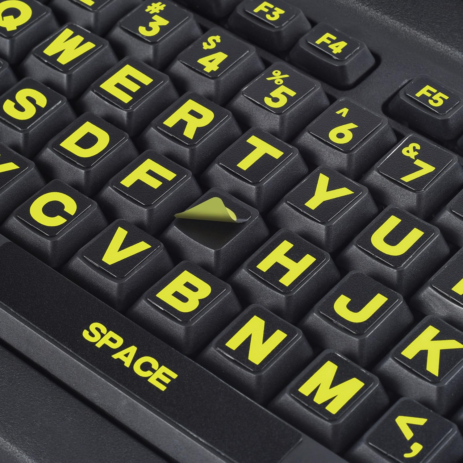 2PCS Large Letter Keyboard Stickers Yellow High Contrast Universal Laptop PC