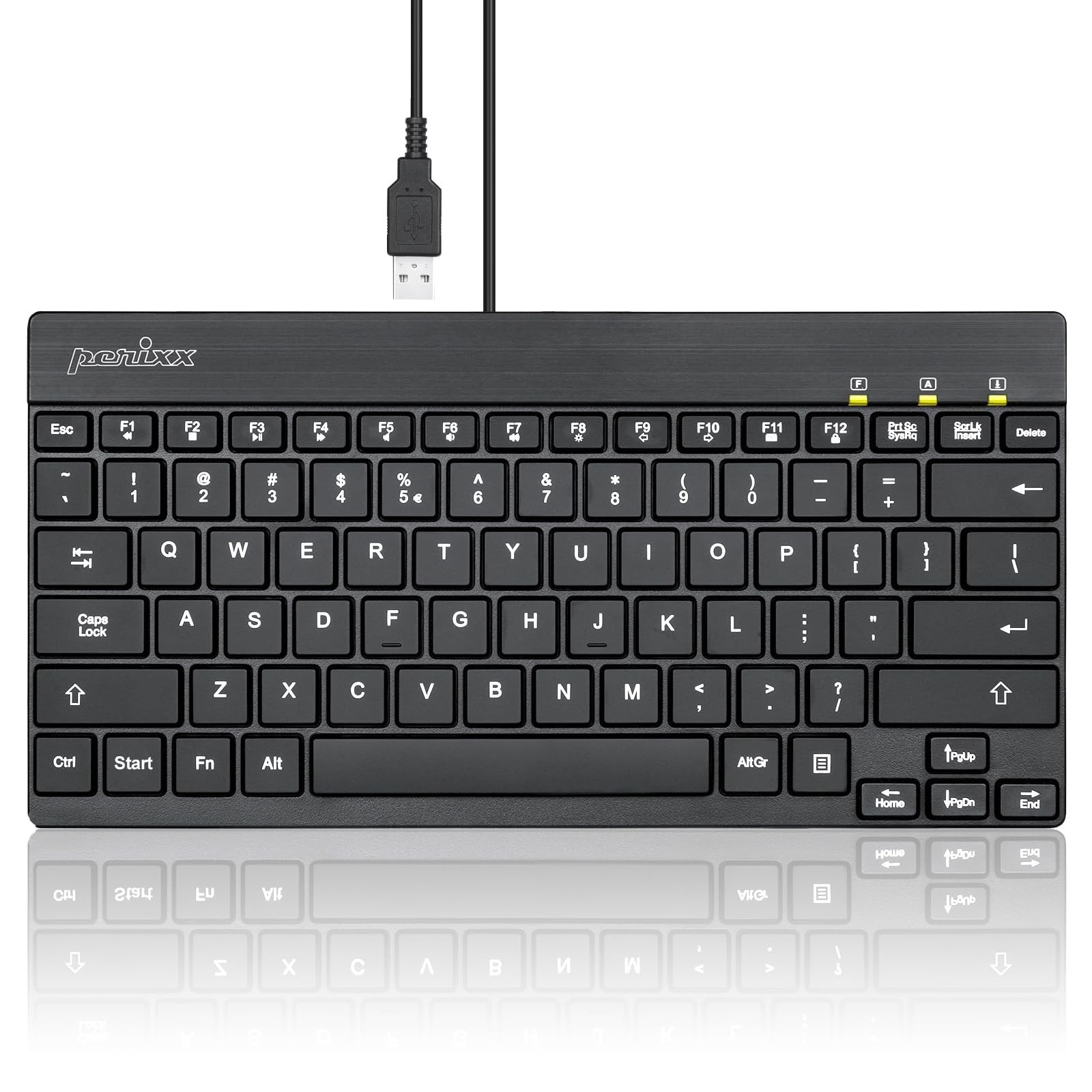 PERIBOARD326 Wired Mini Backlit USB Keyboard Low Profile Keys US English 11607