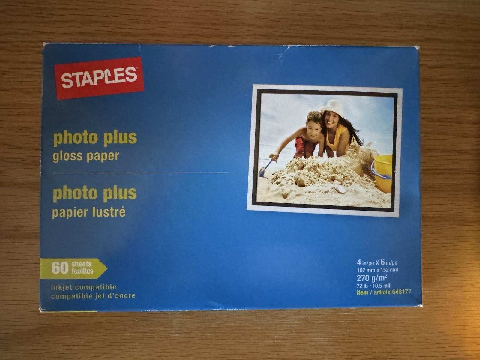 5 Packs Staples Photo Plus Gloss Paper 4 X 6 60 Sheets New Sealed - 300 TOTAL