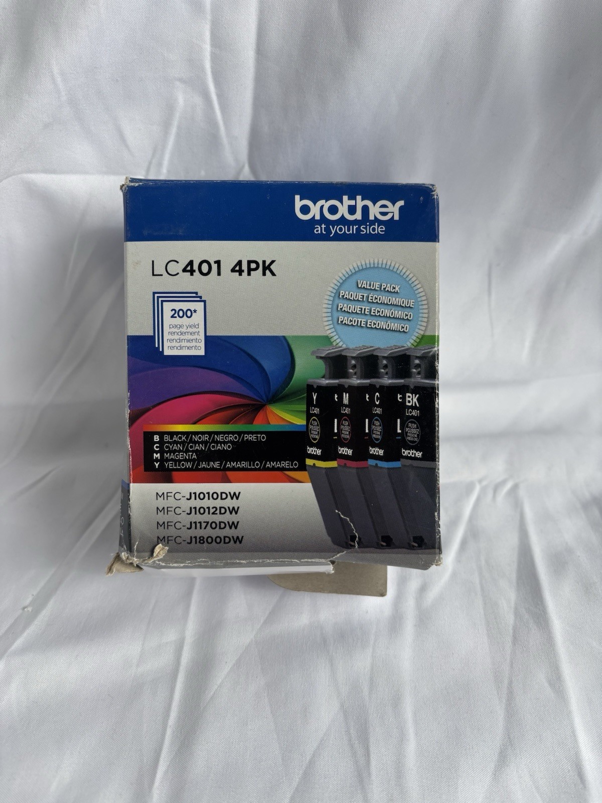 Brother LC401 4PK Genuine Inkjet Cartridge Set BK/C/M/Y for MFC-J1010DW
