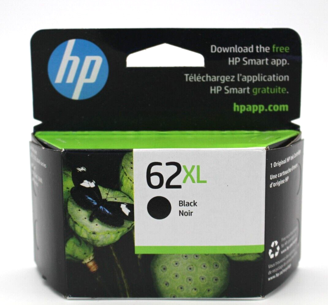 Genuine HP 62XL Black Ink Cartridge High Yield (C2P05AN) - EXP 2027