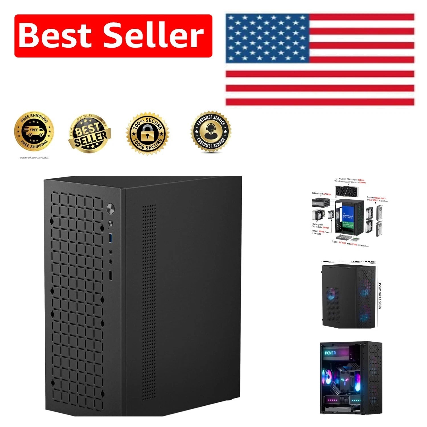 Compact Micro ATX & ITX Mini Tower Case - Efficient Cooling and Expansion