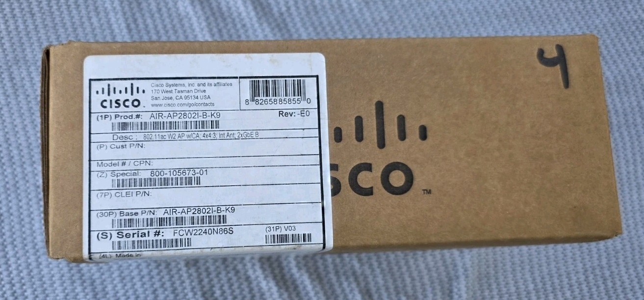 Cisco AIR-AP2802I-B-K9 - Aironet 2802 - Wireless Access Point - Factory Sealed