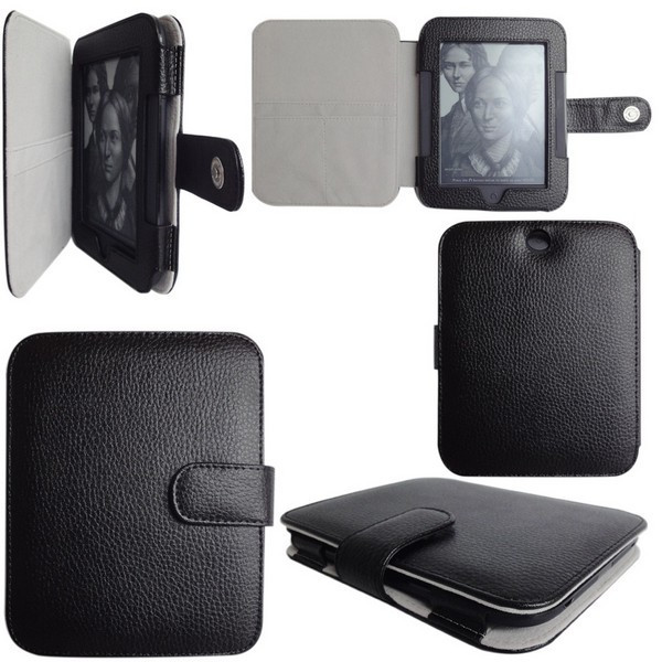 Genuine Leather Case Cover for Barnes Noble Nook GlowLight and Simple Touch