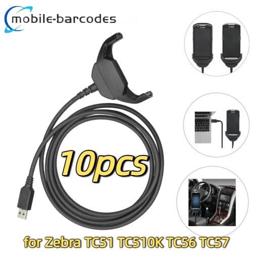 10pcs (CBL-TC51-USB1-01) USB Charging Cable for Zebra TC51 TC510K TC52 TC57 TC56
