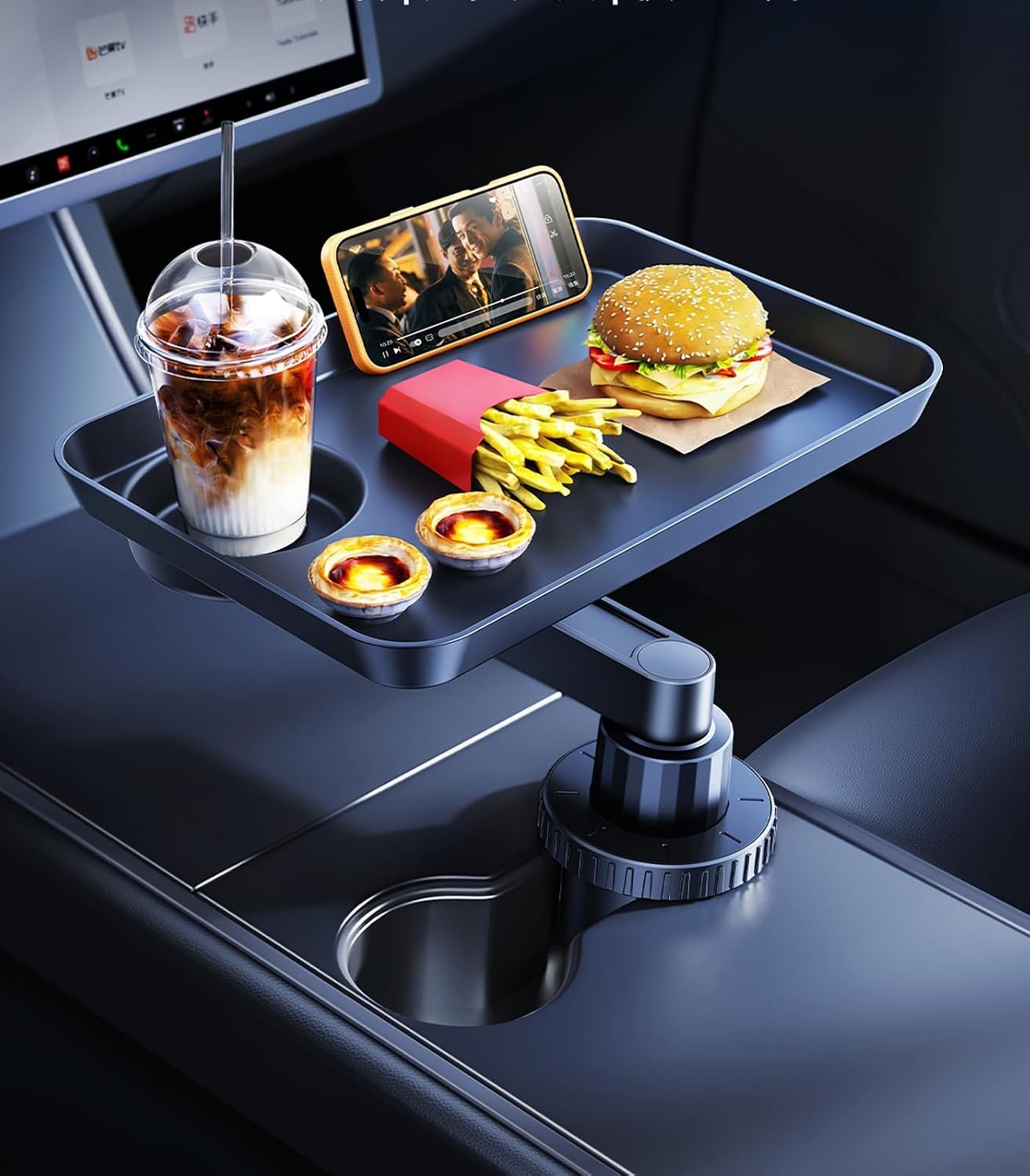 Car Cup Holder Tray, Car Food Tray Table for Car Eating Lunch, Cup Holder Exp...