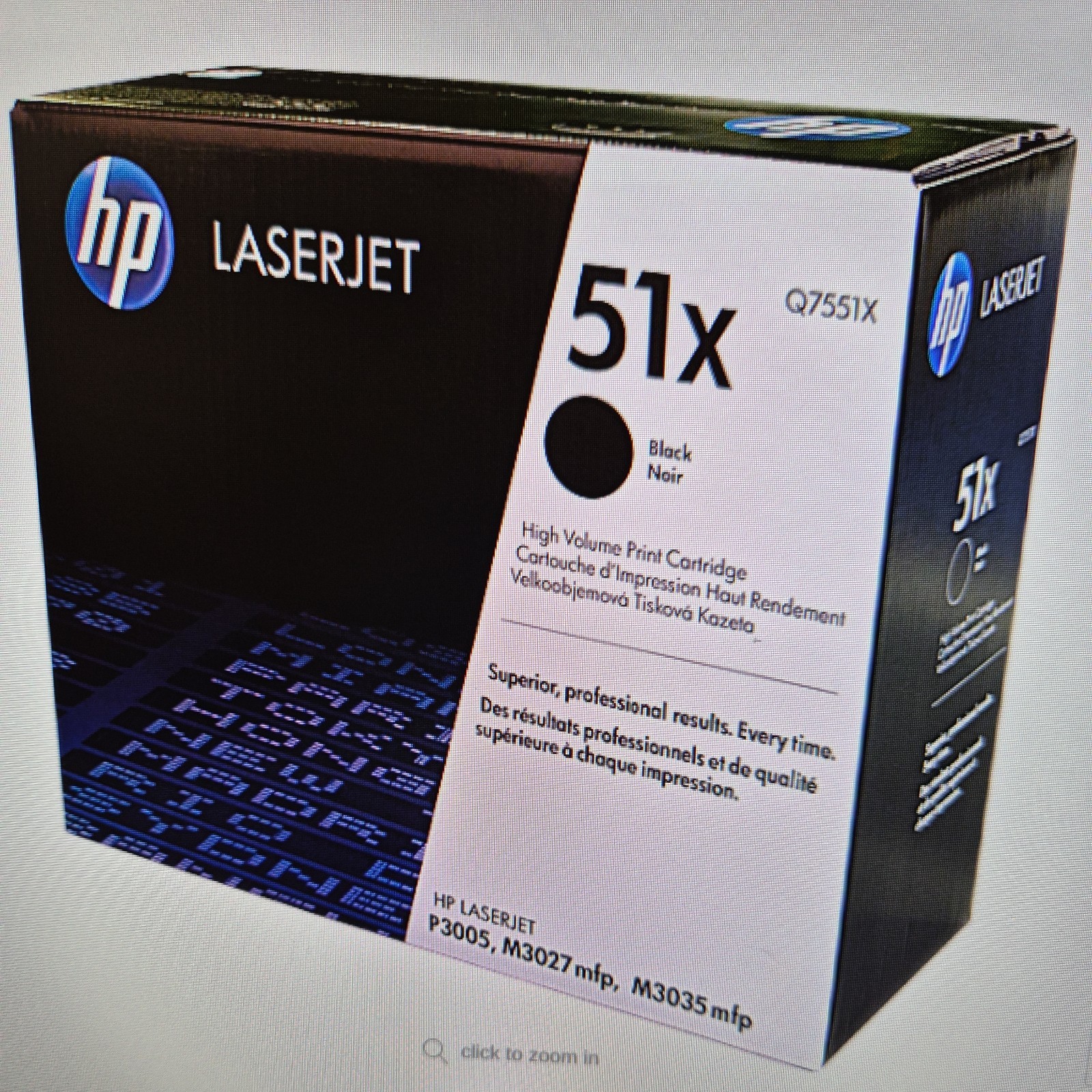 HP 51X Q7551X Black High Yield Toner For LaserJet P3005 M3027 mfp p3035mfp NEW