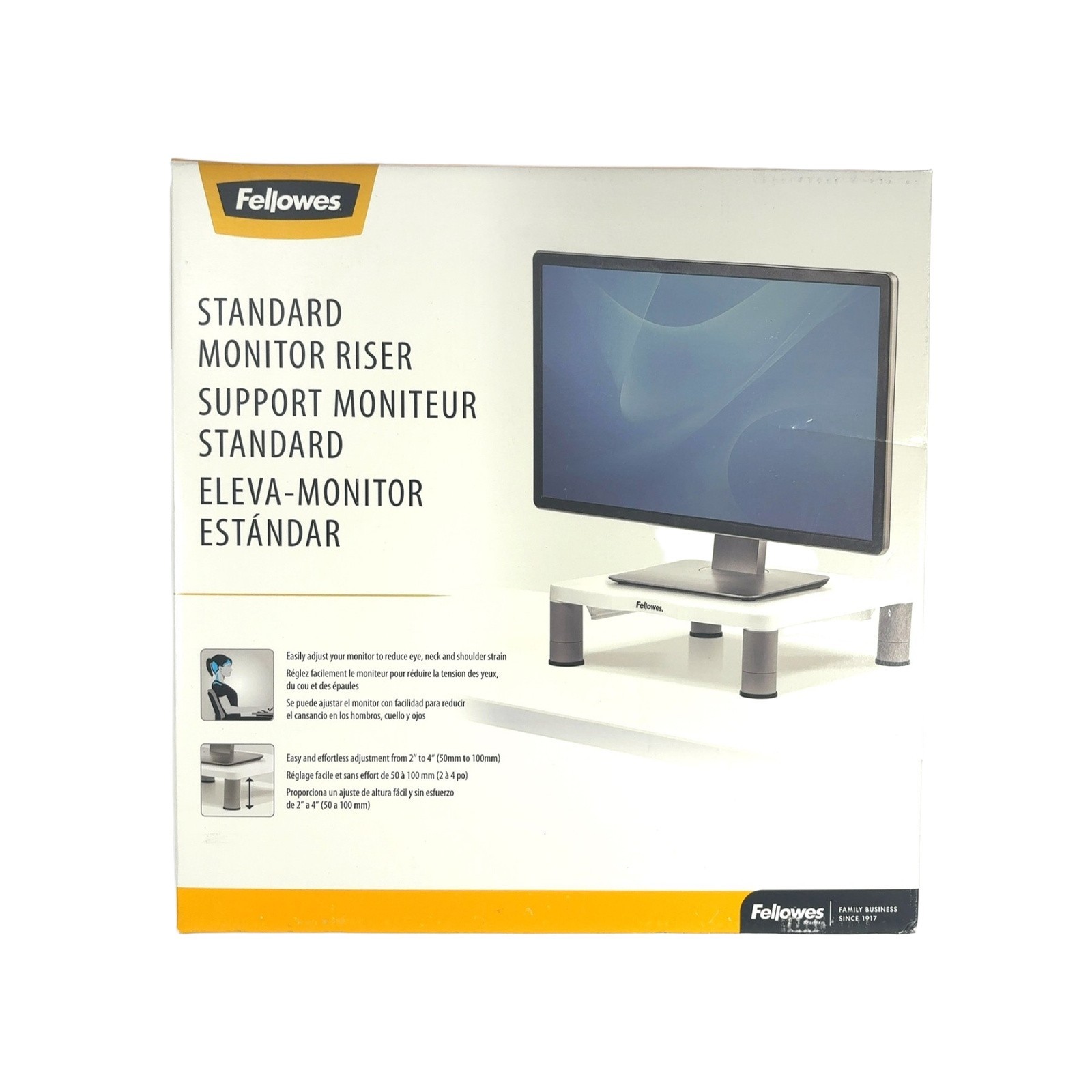 Fellowes Standard Monitor Riser 13 1/8 x 13 1/2 x 2 Platinum/Graphite 91712