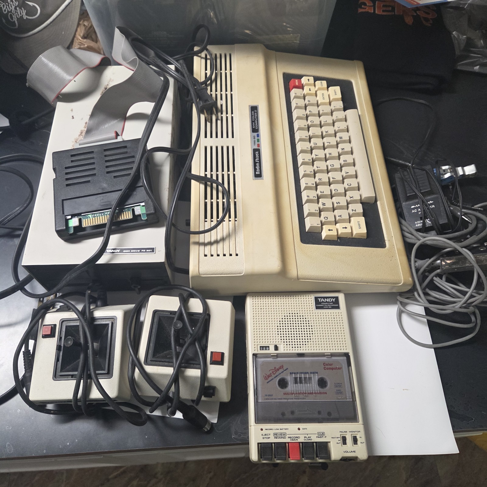 Radio Shack TRS-80 Color Computer Floppy Tape Drives UNTESTED +more l@@k 