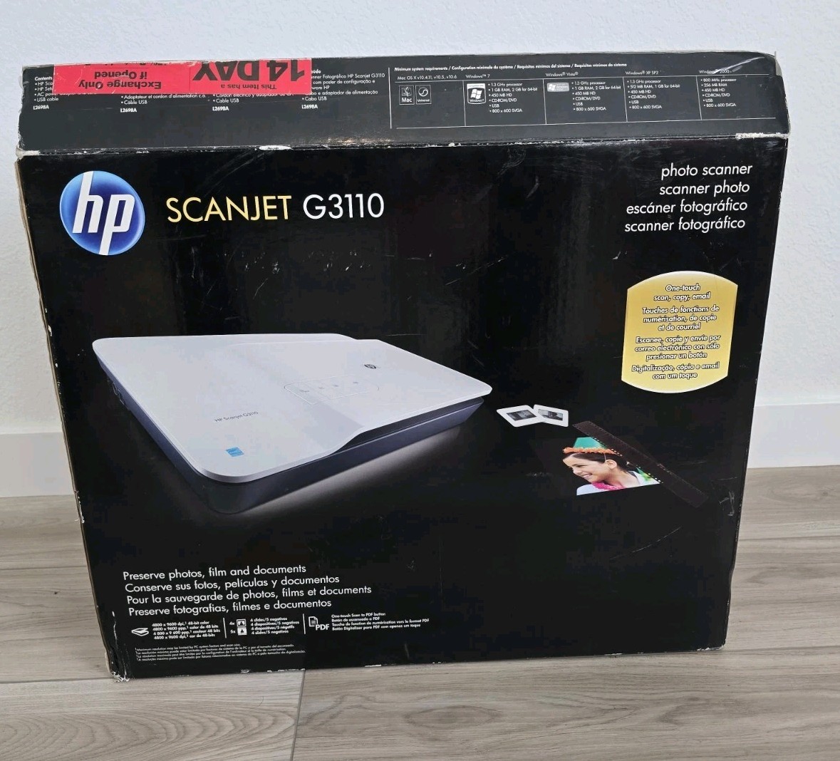 HP SCANJET G3110 Photo Film Dox Flatbed Scanner 4800 x 9600 DPI NEW Open Box