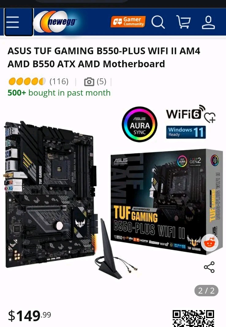 ASUS TUF Gaming B550-PLUS WIFI II B550 AM4 ATX DDR4 motherboard 