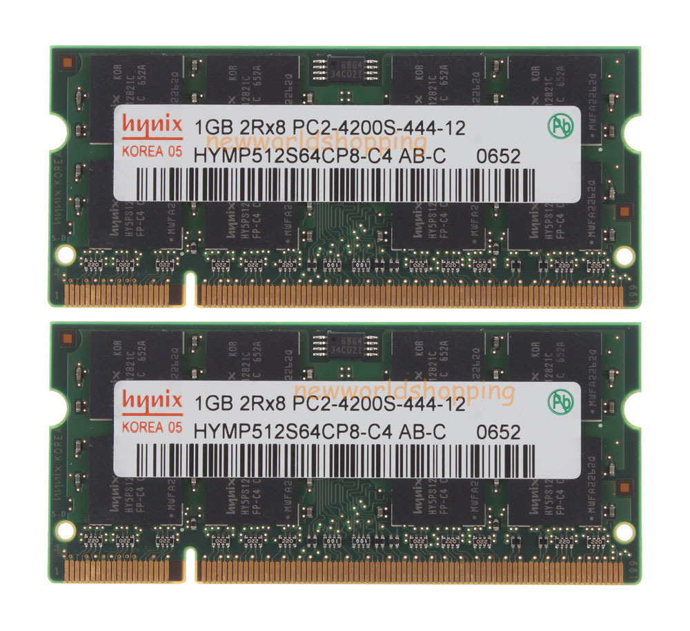 2GB 2X 1GB 1G DDR2 533Mhz PC2-4200S 2RX8 200Pin SODIMM Laptop RAM Memory CL4