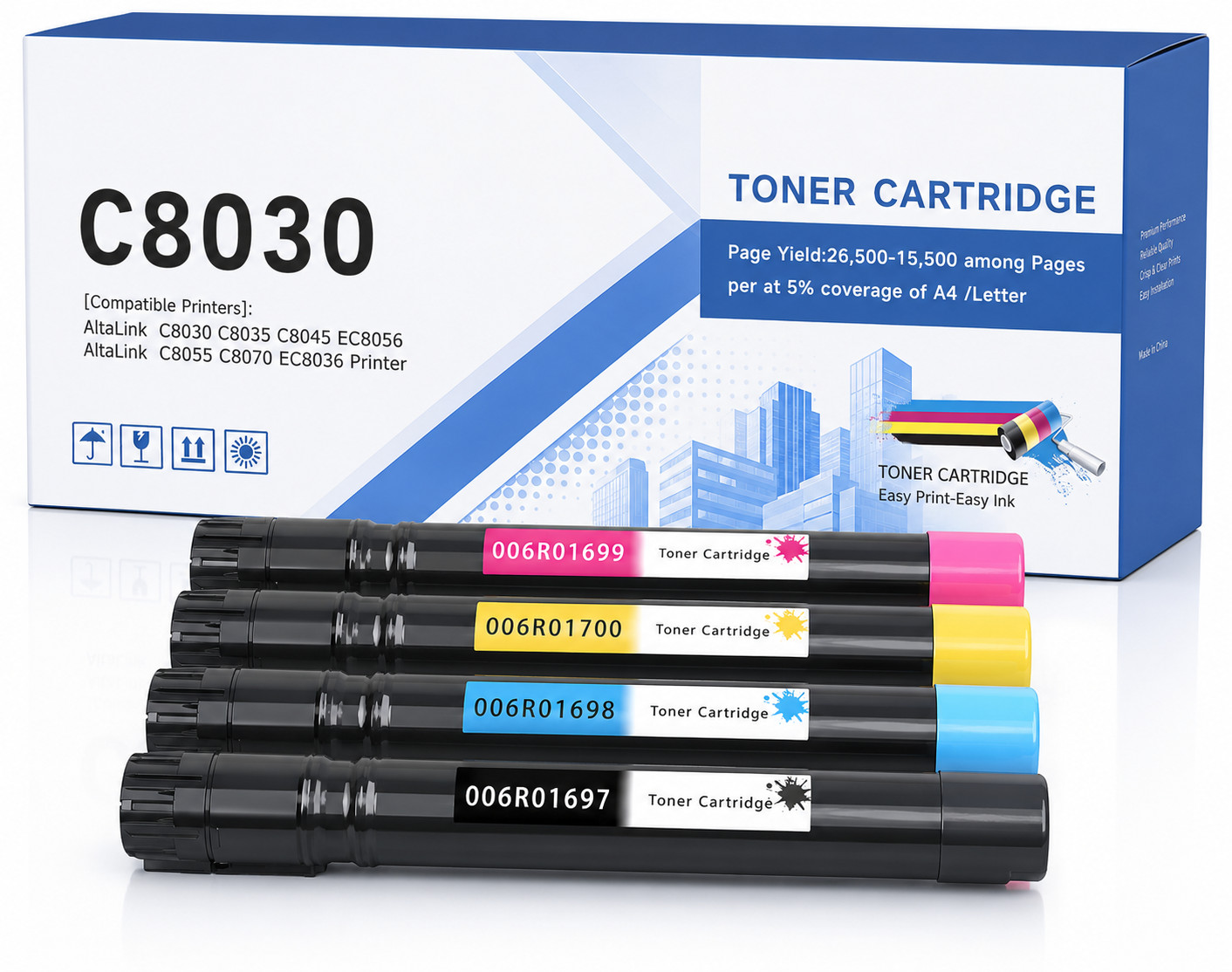 C8030 4PK Toner Cartridge Replacement for Altalink C8030  C8055 C8070  Printer