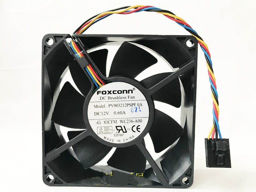 FOXCONN PV903212PSPF 0A DC12V 0.60A 90*90*32mm 9032 9CM 4 wire 5 pin chassis fan