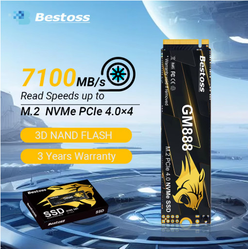 Bestoss M.2 NVMe SSD PCIe 4.0x4 1TB 2TB 4TB Up to 7100MB/s Read PS5 PC