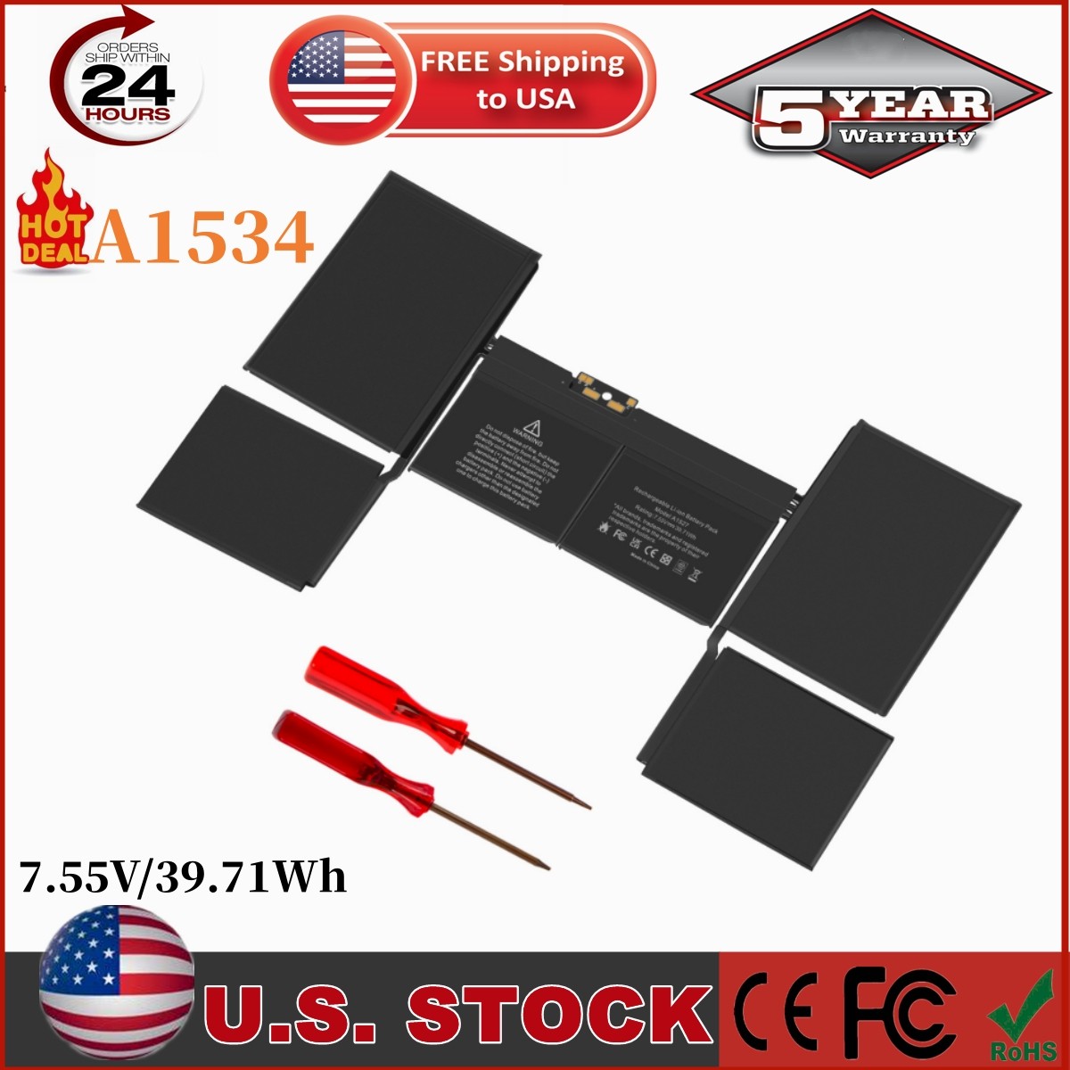 🔥LOT Battery for Apple MacBook Retina 12" Early 2015 2016 2017 A1534 A1527 2746