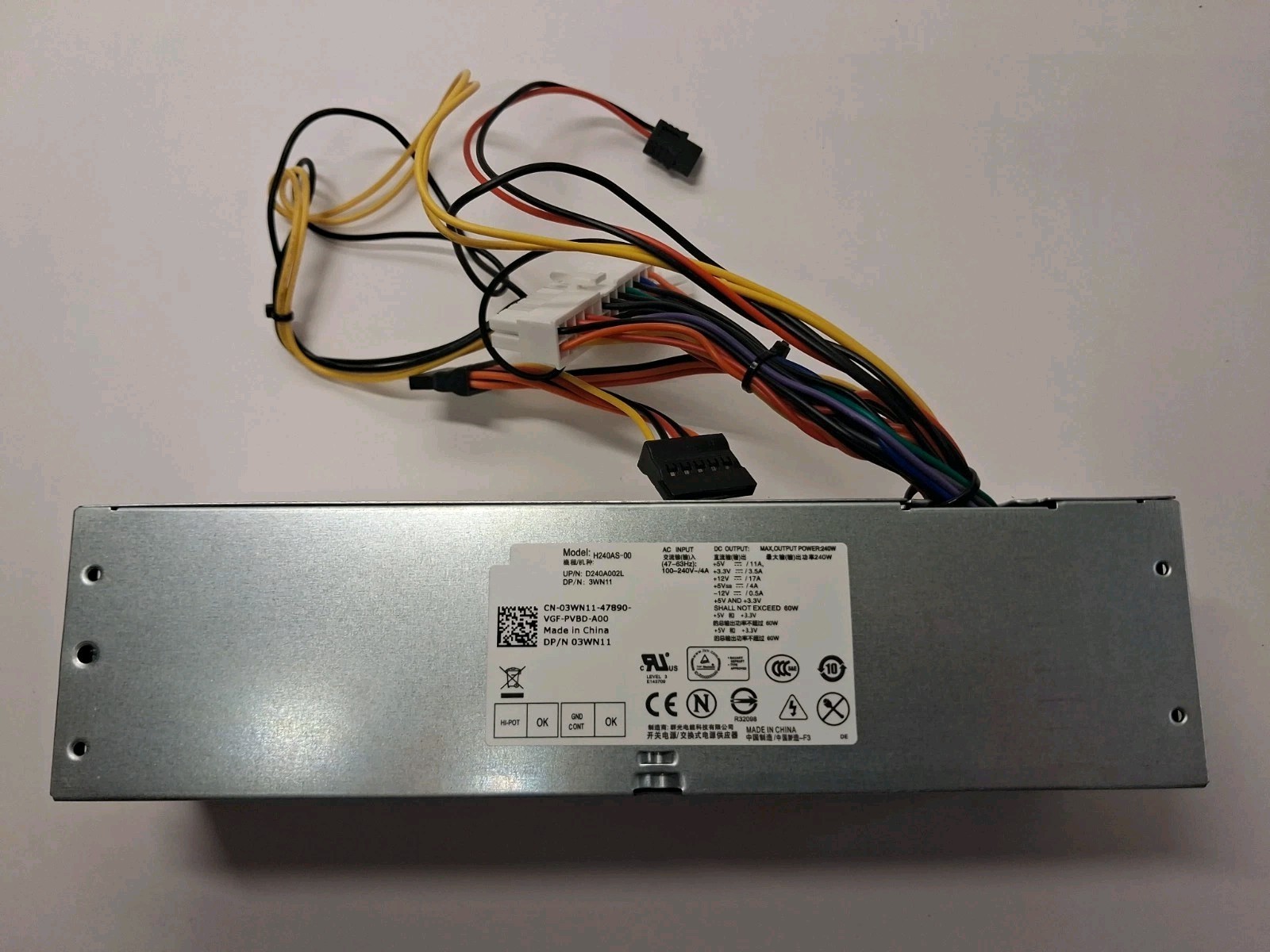 SFF PC 240W Power Supply Fits Dell OptiPlex 390 990 790 960 7010 3010 H240AS-00