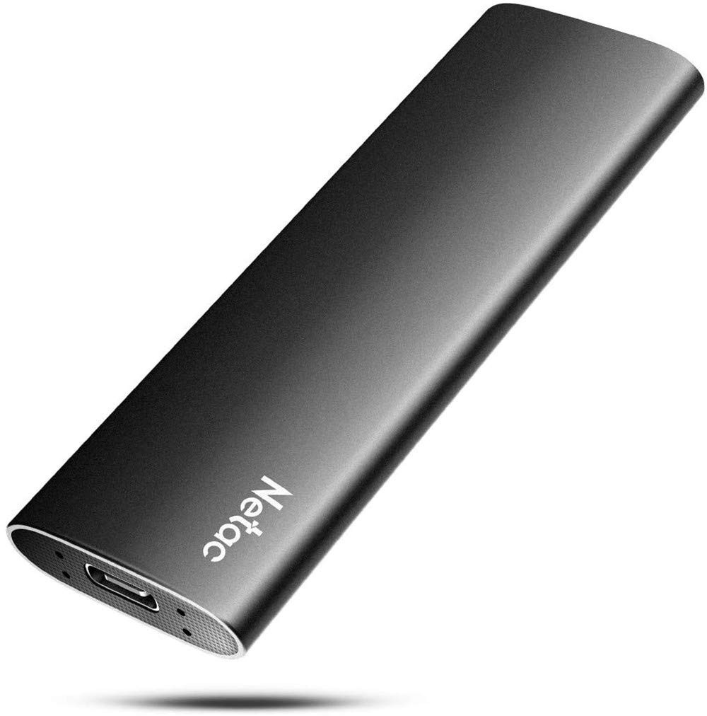 Netac 500GB Portable SSD USB 3.2 Gen 2 10 Gbps, Type-C External Solid State D...