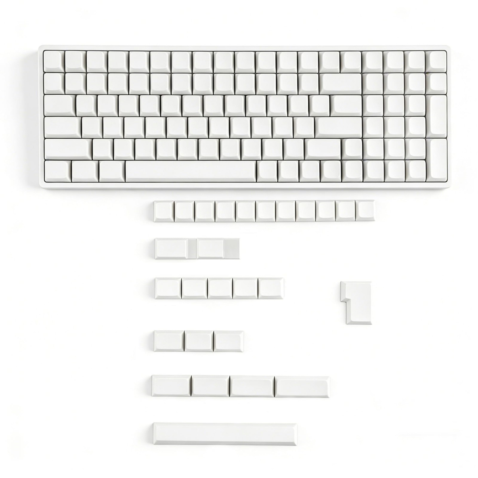 127 Key White Blank ZDA XDA V2 Keycaps PBT Keycap for MX Keyboard 104 87 61 M...