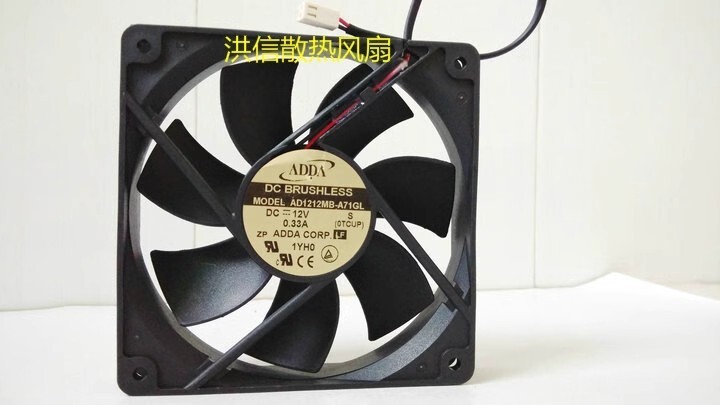 ADDA 12025 AD1212MB-A71GL  DC12V 0.33A 120MM 2-Pin Inverter Cooling Fan