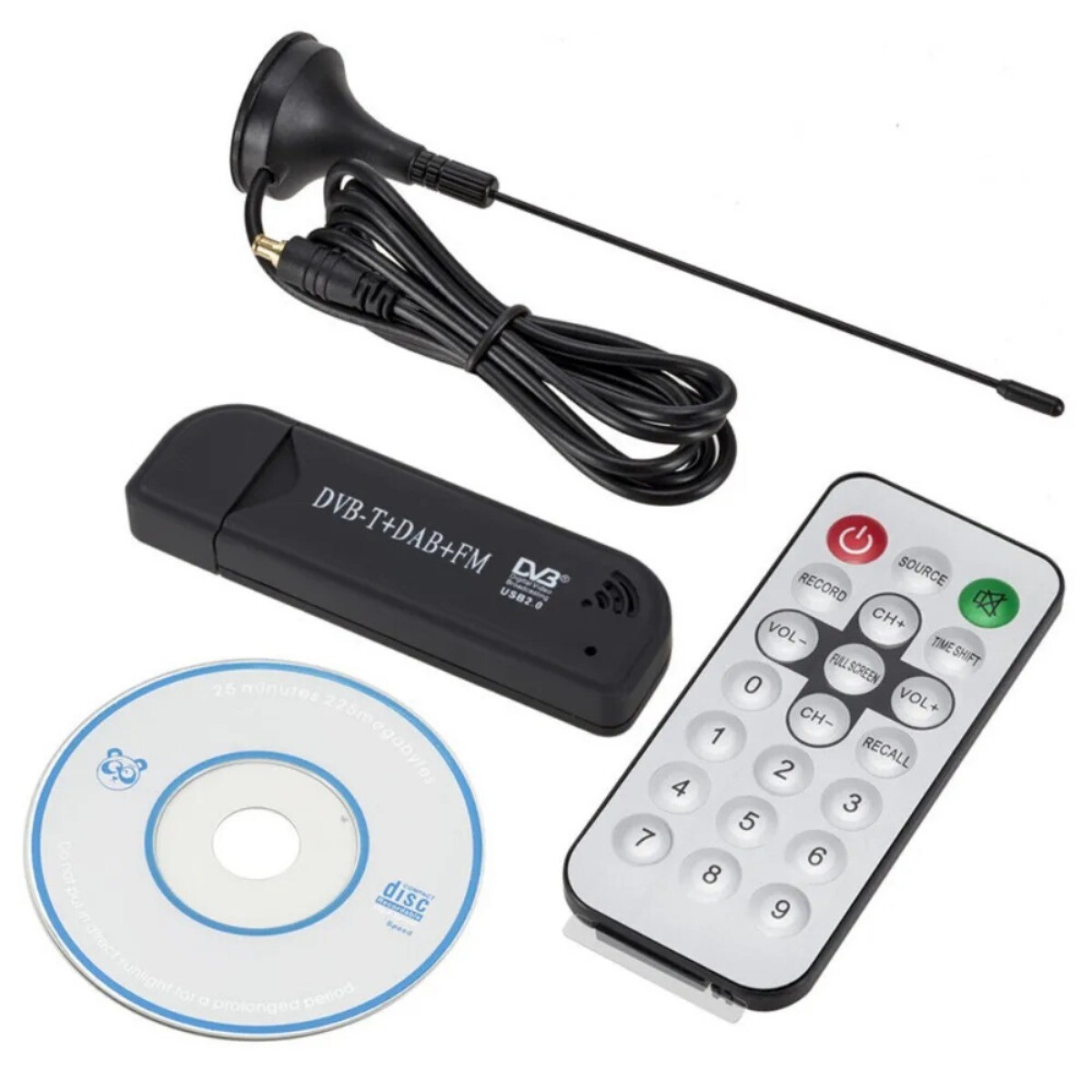 USB2.0 Digital DVB-T SDR+DAB+FM HDTV TV Tuner Receiver Stick HE RTL2832U & R820T