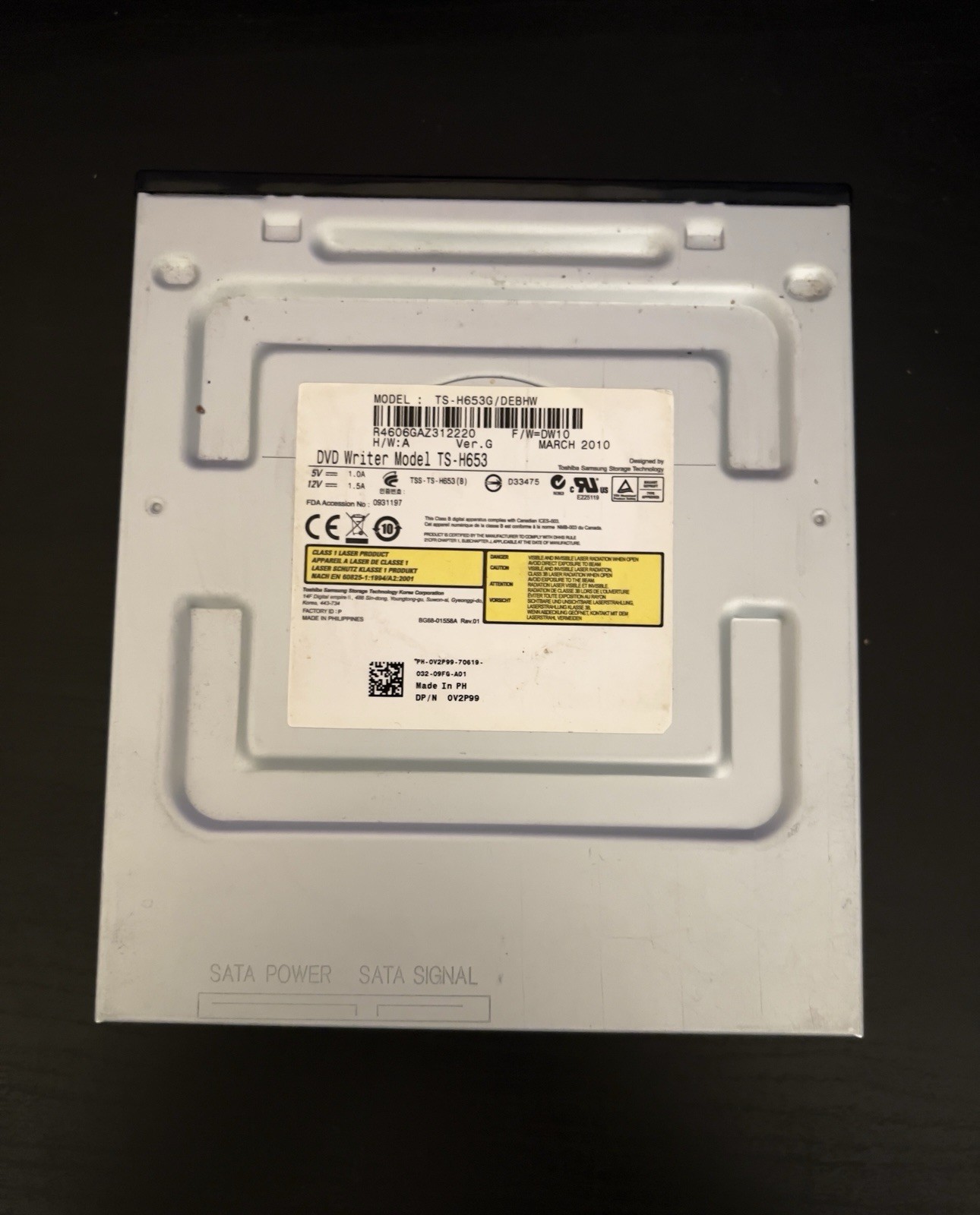 Toshiba Samsung DVD-CD Writer Model TS-H653 /DEWH Internal Sata