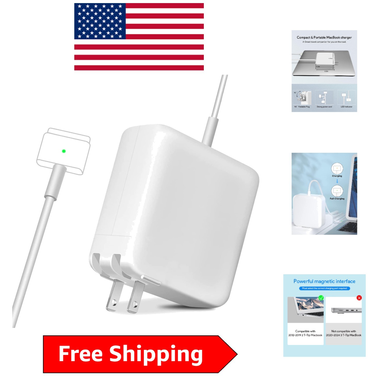 Lightweight 85W Charger for MacBook Pro - Fast Charge with Safety Features