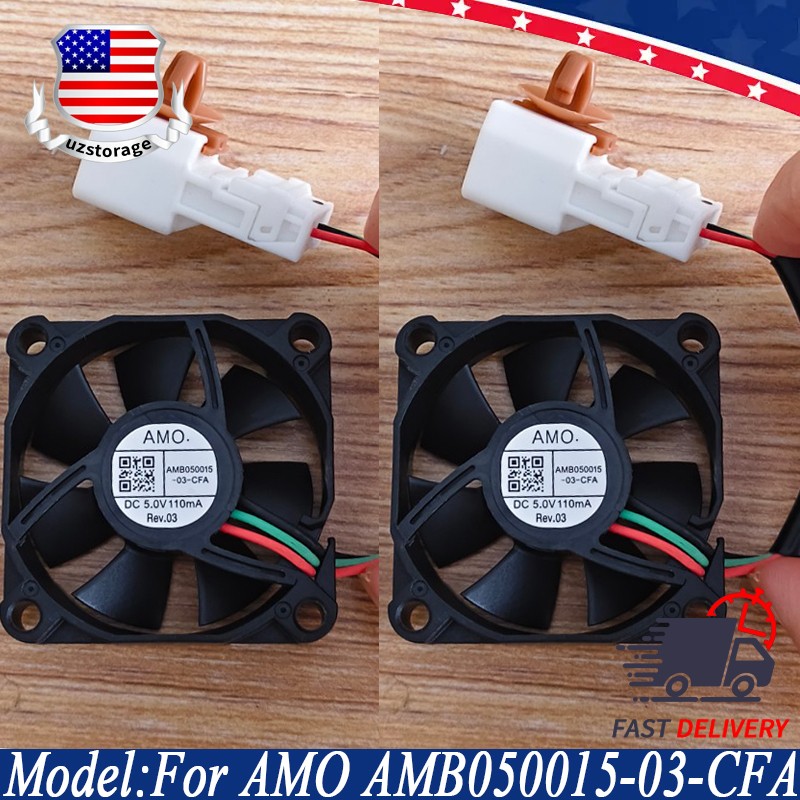 2PCS NEW For AMO AMB050015-03-CFA 5V 5015 3PIN DC 5.0V 110mA Cooling Fan US