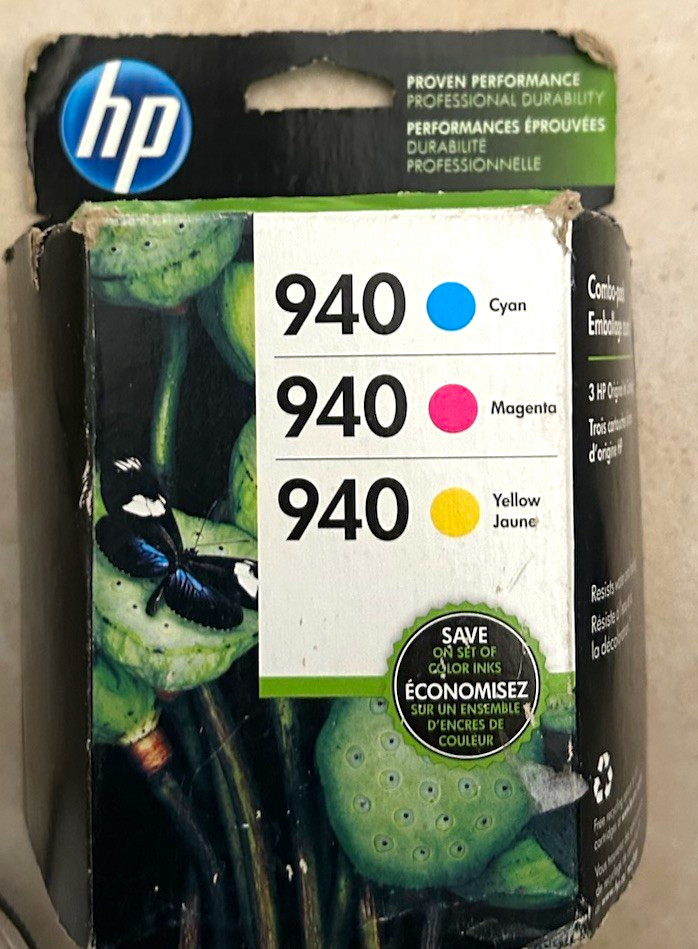 HP 940 Inkjet Ink Cartridges Cyan Magenta Yellow 3-Pack For HP Printers