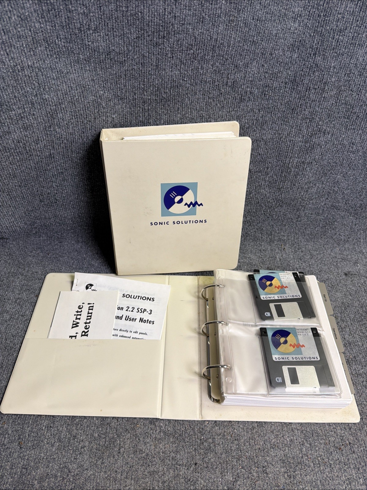 Vintage Sonic Solutions Macintosh  Power Mac 3.5" Floppy Disks + Manuals RARE