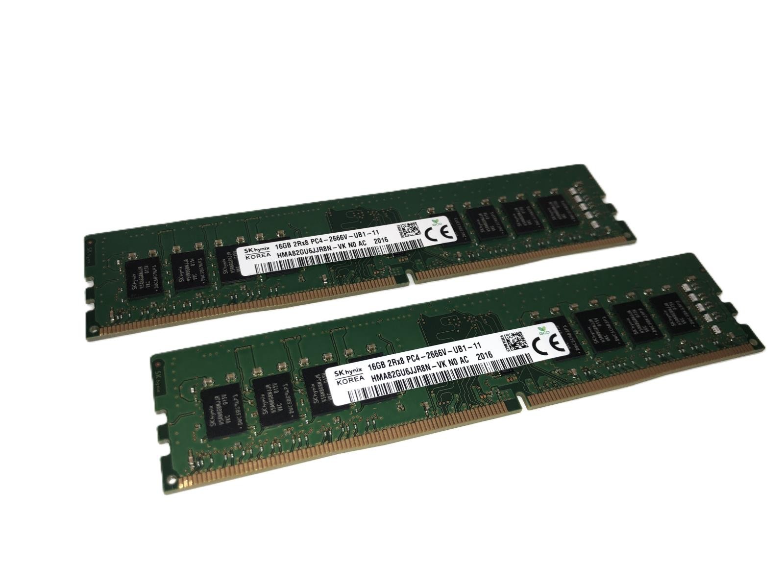 (Set of 2) SK Hynix 16GB DDR4-2666 RDIMM / HMA82GU6JJR8N-VK Server RAM