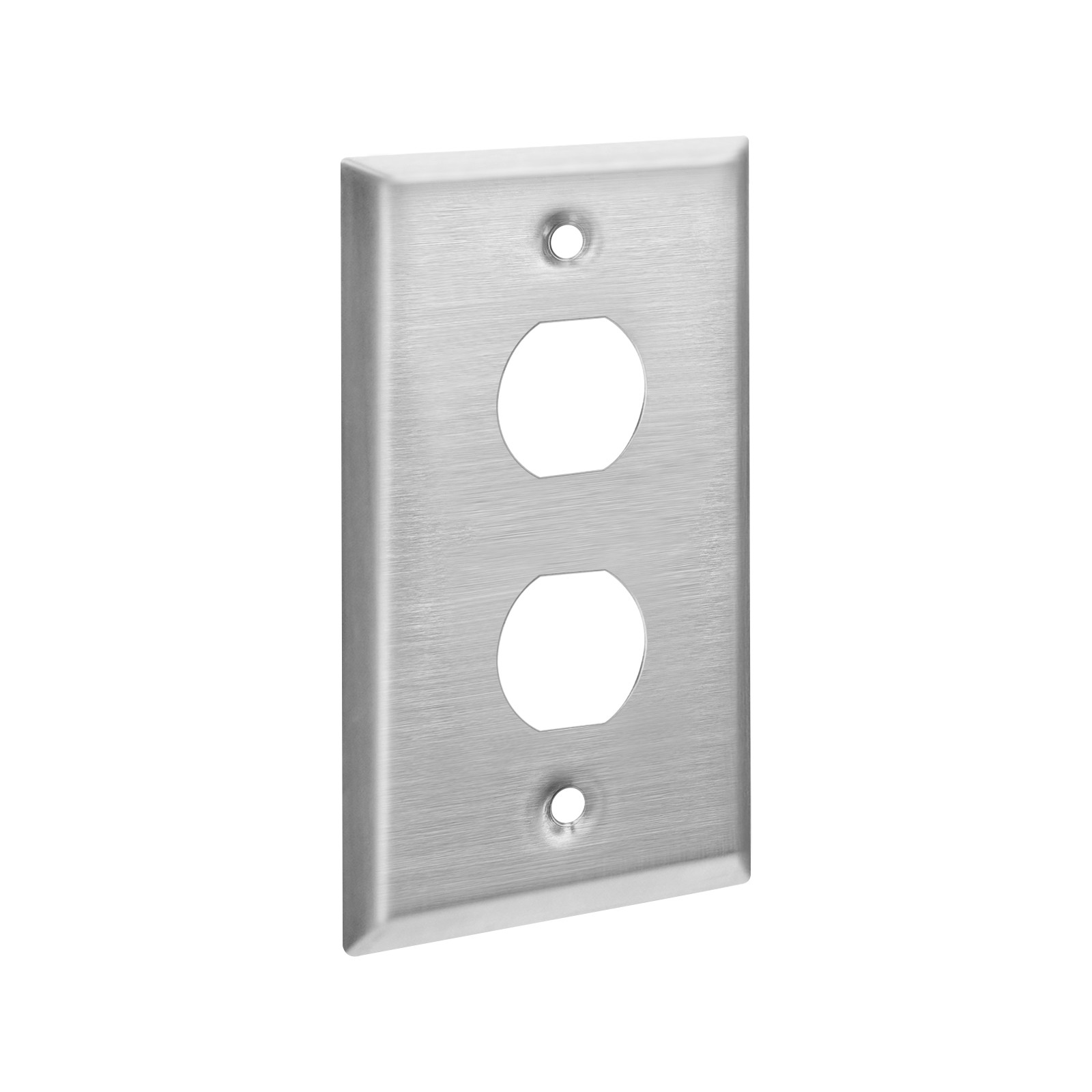 20 Pack of 2-Port Single Gang Stainless Steel Wallplate with Water Seal
