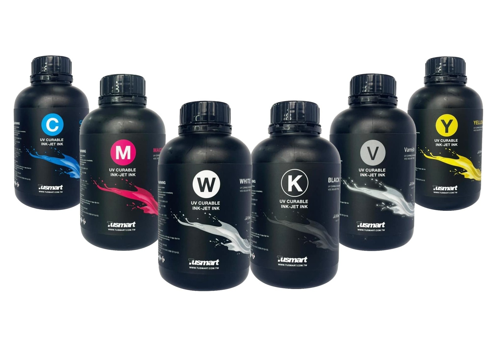 Tusmart UV Curable Digital Hard Ink, 500 mL, Yellow, Magenta, Cyan, Black,