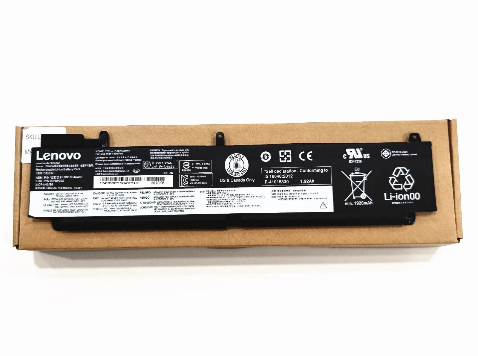 New Genuine 24Wh 00HW022 Battery For Lenovo ThinkPad T460s T470s 00HW023 00HW036