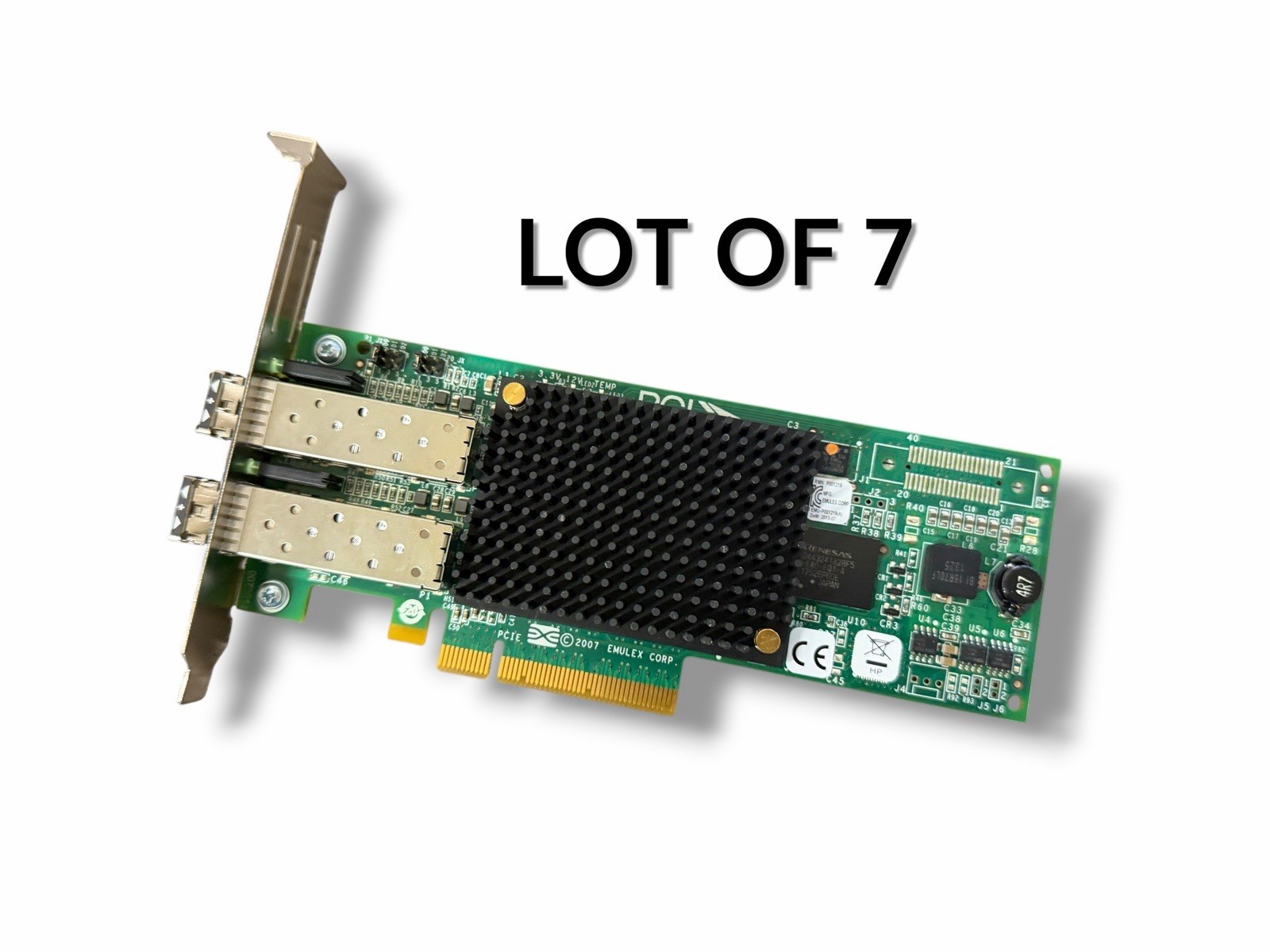 (LOT OF 7) AJ763B HPE 82E 8GB 2-PORT PCIE FIBRE CHANNEL HBA 697890-001