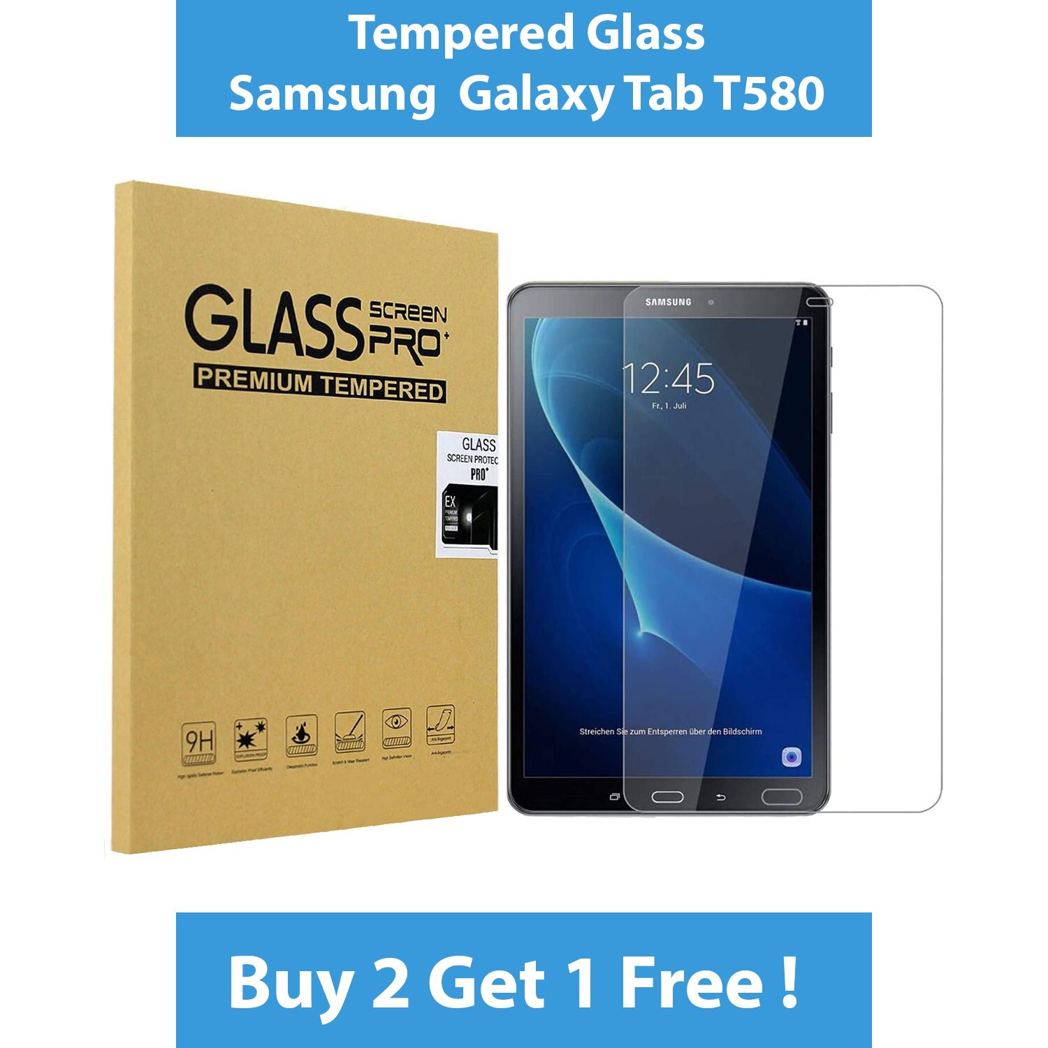 Tempered Glass Screen Protector For Samsung Galaxy Tab A 10.1 inch SM-T580 T585