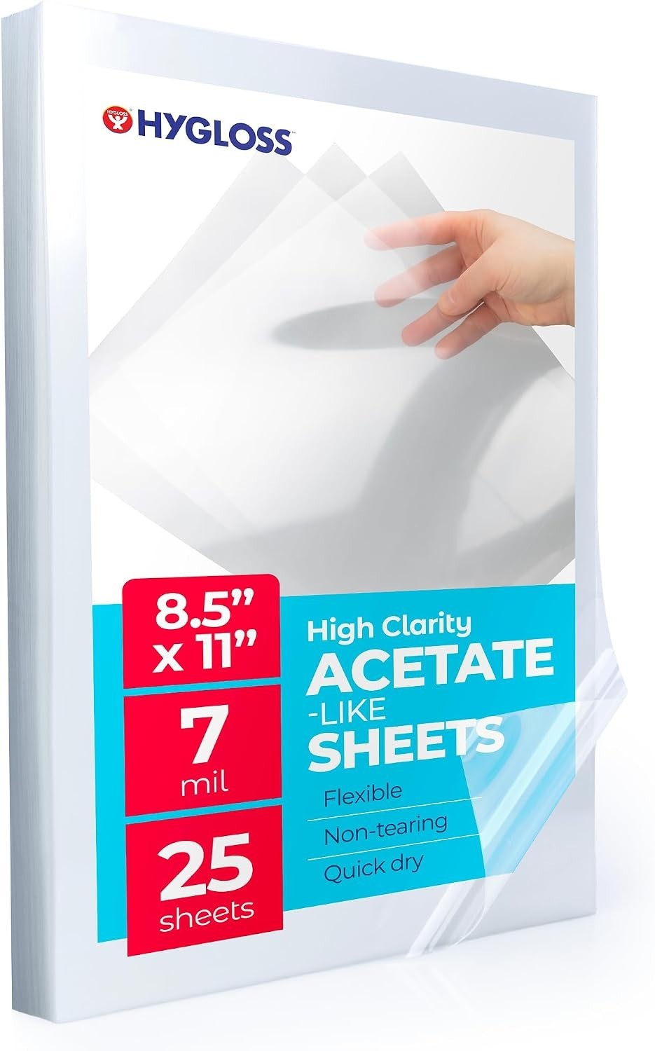 Flexible 8.5x11 Clear Acetate Sheets - 25 Pack for Crafting & Presentation Needs