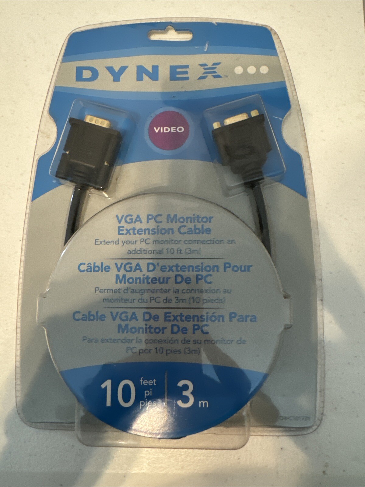 Dynex™ 10' VGA PC Monitor EXTENSION Cable DX-C101781 New IE880 DB15 male-female 