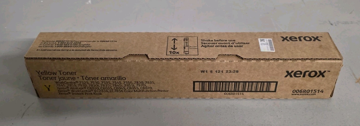 GENUINE XEROX 006R01514 YELLOW Toner Cartridge WC 7525 7530 7535 6R01514 HY