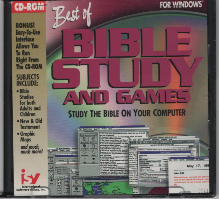 ISV Best of Bible Study and Games DOS/Windows Software CD-ROM (1996)
