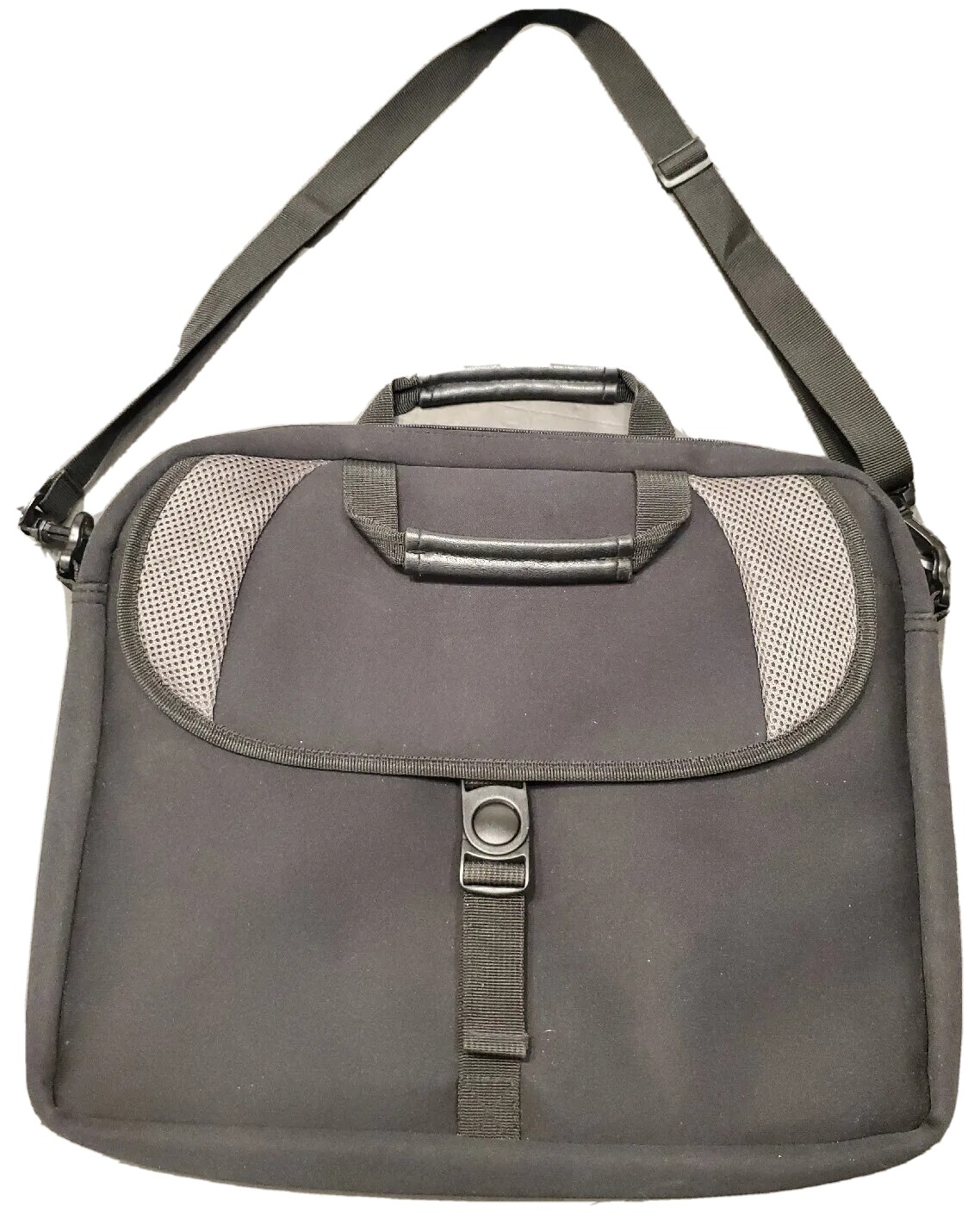 Foray Black 15" Laptop Shoulder Bag Business Soft Briefcase Messenger Case EUC