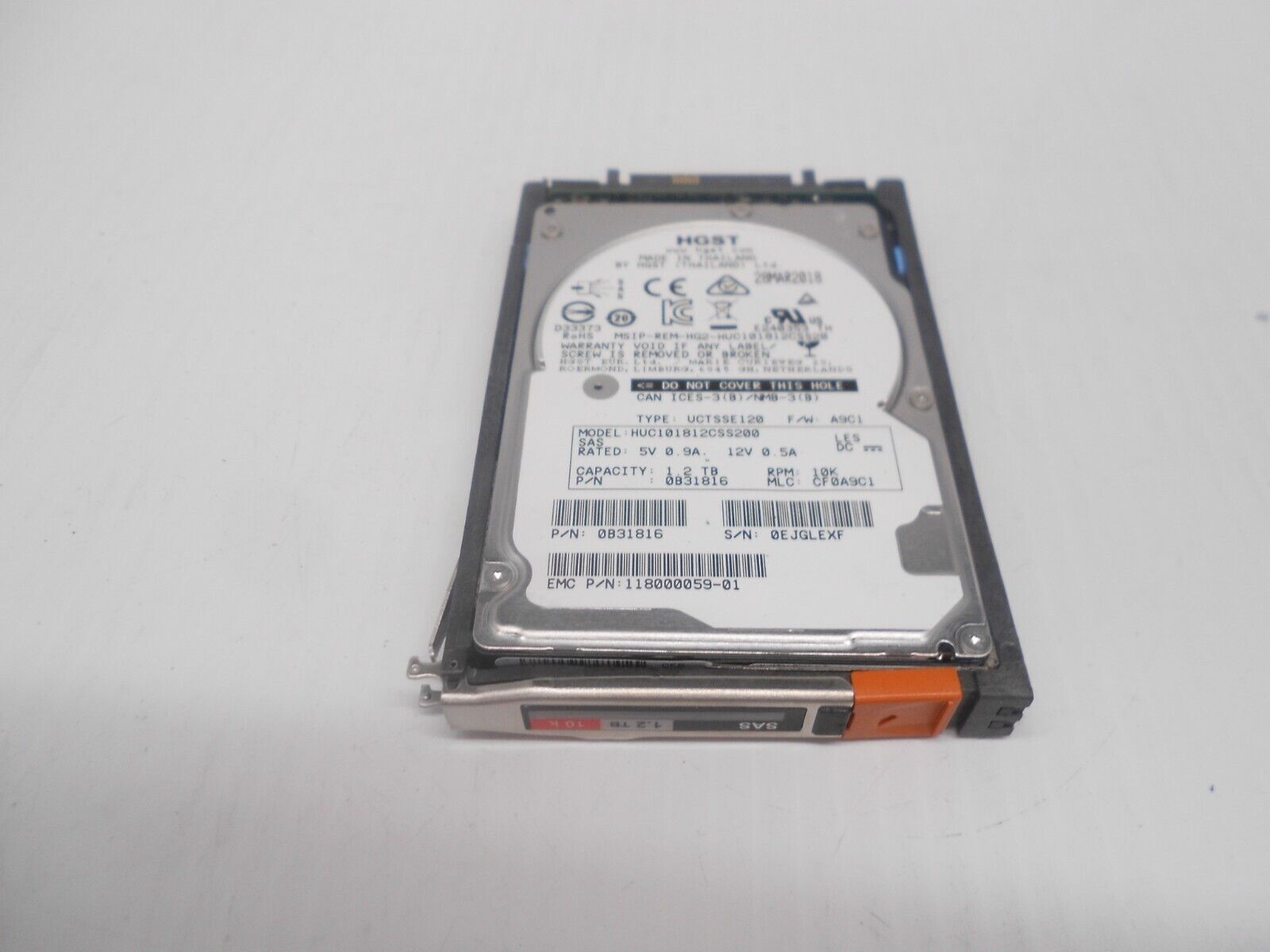 EMC UNITY 005051635 1.2TB 10K 12GBps 2.5" SAS HDD 005051632 005053141