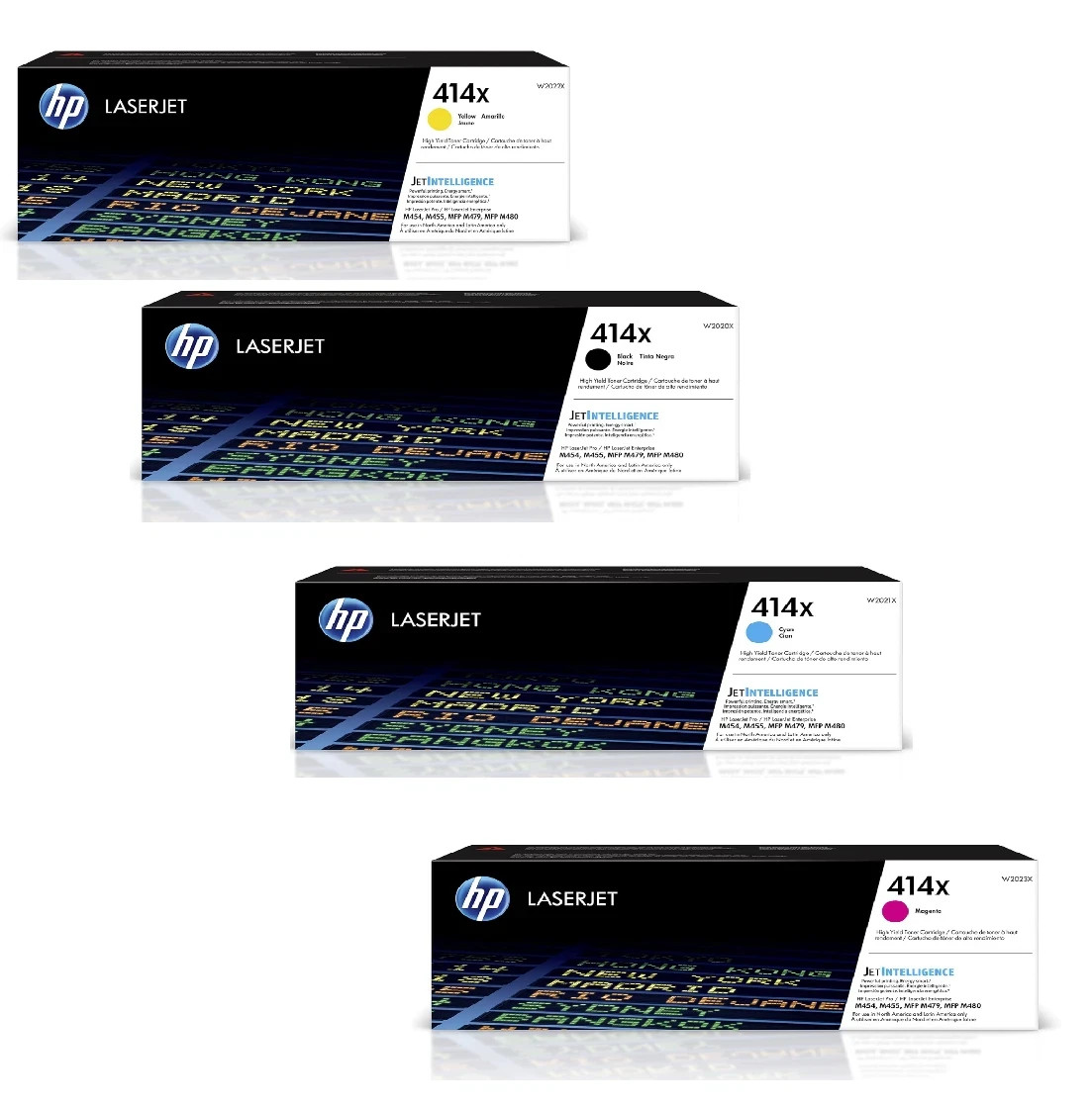 HP 414X Genuine OEM Toner 4-Pack High Yield CMYK W2020X W2021X W2022X W2023X