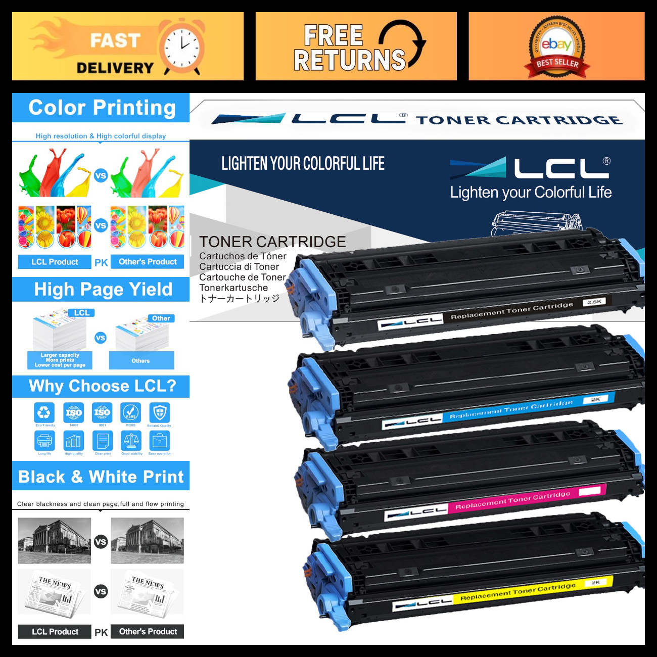 High-Quality Toner Cartridge Replacement for HP LaserJet 1600 2600 2605 CM1015 -