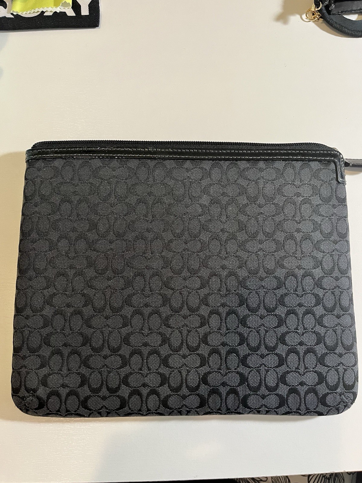 Coach Signature Black Gray Jacquard Padded Tablet iPad Sleeve Pouch Case