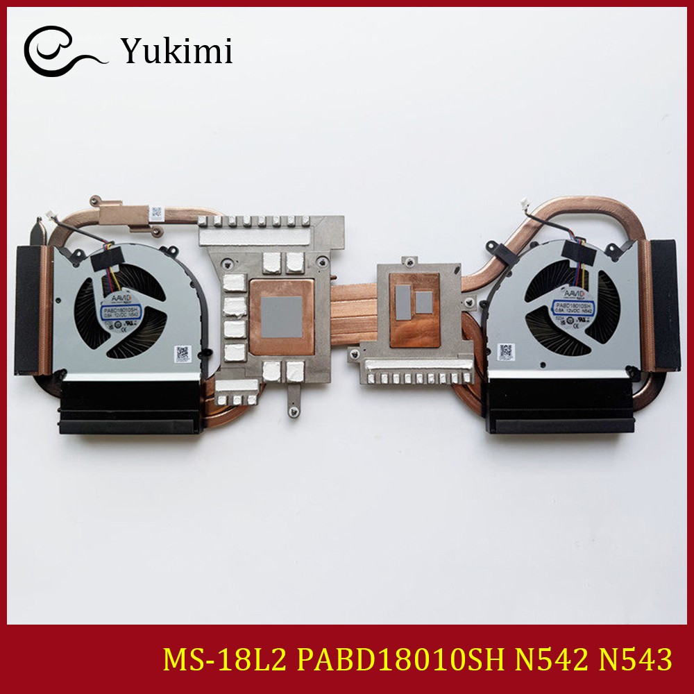 MS-18L2 PABD18010SH N542 N543 FOR MSI Raider A18 A9W Silver CPU GPU Heatisnk Fan