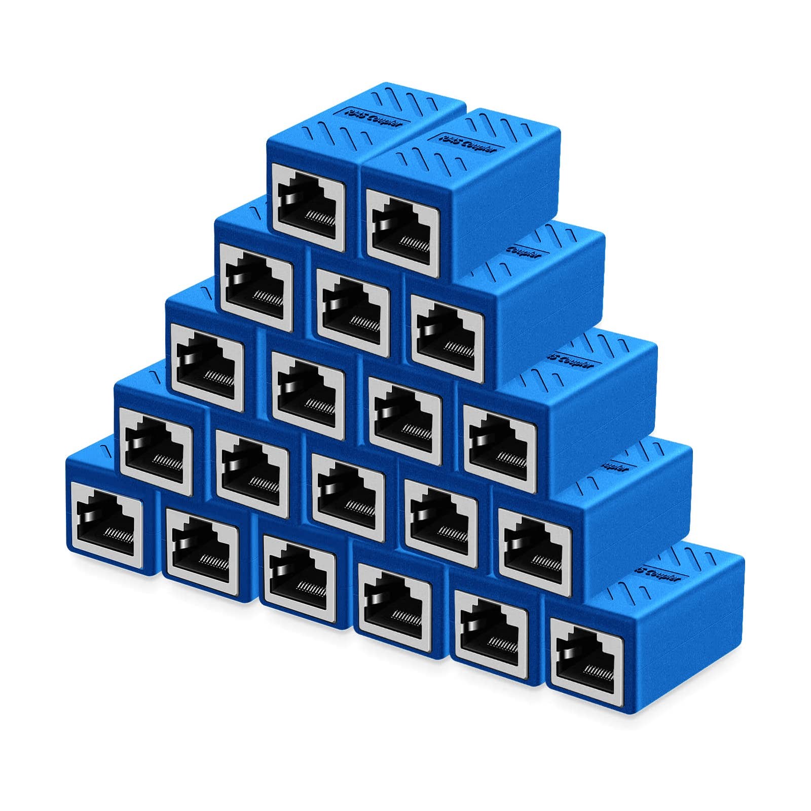 20 PCS Blue RJ45 In Line Coupler Ethernet Extender Adapter Female To Female